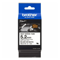Brother HSe 211E Original Black on White Heat Shrink Label Tape 5.2mm x 1.5m Brother HSe 211E Original Black on White Heat Shrink Label Tape 5.2mm x 1.5m