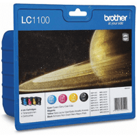 Brother LC1100BK LC1100C LC1100M LC1100Y Original Black Colour 4 Ink Cartridge Pack