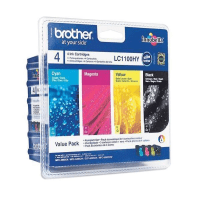 Brother LC1100HY High Capacity Original Black Colour Ink Cartridge 4 Pack