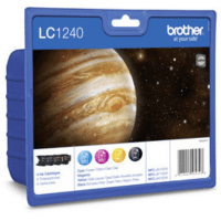 Brother LC1240 LC1240VALBP Original 4 Ink Cartridge Pack BK C M Y