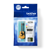 Brother LC421XLVAL High Capacity Black and Colour Ink Cartridge 4 Pack Original