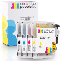 Brother LC980 Bk C M Y Compatible Black Colour 4 Ink Cartridge Pack Brother LC980 Bk C M Y Compatible Black Colour 4 Ink Cartridge Pack