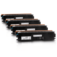 Brother TN 326BK C M Y Compatible High Capacity Black Colour Toner Cartridge 4 Pack