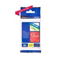 Brother TZE 435 Original P Touch White on Red Laminated Tape 12mm x 8m