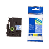 Brother TZE 555 Original P Touch White on Blue Tape 24mm x 8m Brother TZE 555 Original P Touch White on Blue Tape 24mm x 8m