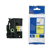 Brother TZE FX661 Original P Touch Black on Yellow Flexible ID Tape 36mm x 8m