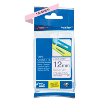 Brother TZE MQE31 Original P Touch Black on Pink Plastic Labelling Tape 12mm x 4m