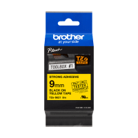 Brother TZE S621 Original P Touch Black on Yellow Strong Adhesive Laminated Tape 9mm x 8m Brother TZE S621 Original P Touch Black on Yellow Strong Adhesive Laminated Tape 9mm x 8m