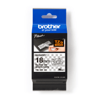 Brother TZE SE4 Original P Touch Black on White Tape 18mm x 8m