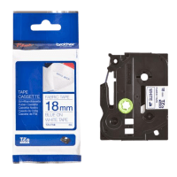 Brother TZe FA4 Original P Touch Blue on White Textile Tape 18mm x 3m Brother TZe FA4 Original P Touch Blue on White Textile Tape 18mm x 3m