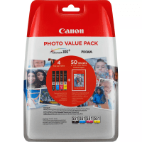 Canon CLI 551 BK C M Y Original Black Colour Ink Cartridge Photo Paper Value Pack Canon CLI 551 BK C M Y Original Black Colour Ink Cartridge Photo Paper Value Pack