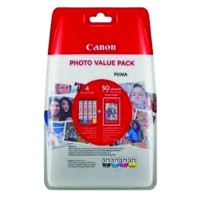 Canon CLI 571 BK C M Y Original Black Colour Ink Cartridge Photo Paper Value Pack Canon CLI 571 BK C M Y Original Black Colour Ink Cartridge Photo Paper Value Pack