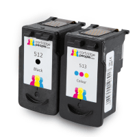 Canon PG 512 CL 513 Compatible High Capacity Black Colour Ink Cartridge 2 Pack