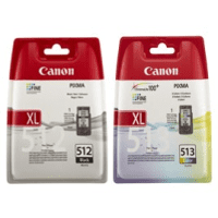 Canon PG 512 CL 513 Original High Capacity Black Colour Ink Cartridge 2 Pack