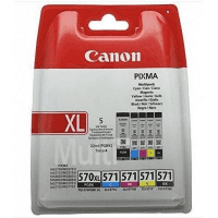 Canon PGI 570XLPGBK CLI 571 BK C M Y Black High Capacity Colour Standard Capacity 5 Pack Original