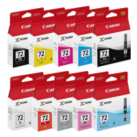 Canon PGI 72 MBK PBK C M Y PC PM GY R CO Original Black Colour Ink Cartridge 10 Pack Canon PGI 72 MBK PBK C M Y PC PM GY R CO Original Black Colour Ink Cartridge 10 Pack