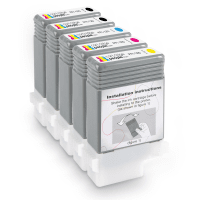 Compatible Canon PFI 120 BK MBK C M Y Black Colour Ink Cartridge 5 Pack