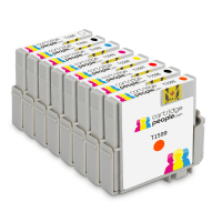 Compatible Epson T159 Gloss PBK C M Y R MBK O Black Colour Ink Cartridge 8 Pack