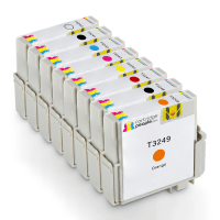Compatible Epson T324 GL PBK C M Y R MBK O Black Colour Ink Cartridge 8 Pack