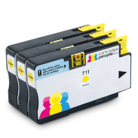 Compatible HP 711 CZ136A Yellow Ink Cartridge Tripack