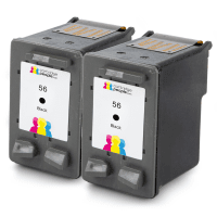 Compatible HP C6656ae 56 Black Ink Cartridge Twin Pack Deal