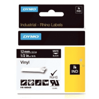 Dymo 1805435 Original White on Black Vinyl Label Tape 12mm x 5.5m Dymo 1805435 Original White on Black Vinyl Label Tape 12mm x 5.5m