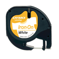 Dymo 18769 S0718850 Original Black on White LetraTag Iron on Label Tape 12mm x 2m