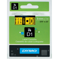 Dymo 40918 S0720730 Original D1 Black on Yellow Labelling Tape 9mm x 7m