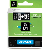 Dymo 45811 S0720910 Original D1 White on Black Labelling Tape 19mm x 7m
