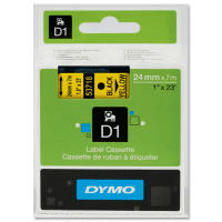 Dymo 53718 S0720980 Original D1 Black on Yellow Labelling Tape 24mm x 7m