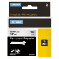 Dymo 622290 Original Black on Clear Permanent Polyester Tape Cartridge 19mm x 5.5m Dymo 622290 Original Black on Clear Permanent Polyester Tape Cartridge 19mm x 5.5m