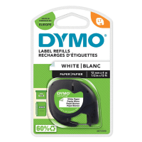 Dymo 91200 S0721510 Original Black on White LetraTag Paper Label Tape 12mm x 4m Dymo 91200 S0721510 Original Black on White LetraTag Paper Label Tape 12mm x 4m