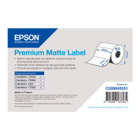 Epson C33S045531 Original White Premium Matte Labels 102mm x 51mm 650 Labels Epson C33S045531 Original White Premium Matte Labels 102mm x 51mm 650 Labels