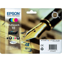 Epson 16 Original Black Colour Ink Cartridge 4 Pack Original Epson 16 Original Black Colour Ink Cartridge 4 Pack Original