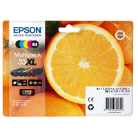 Epson 33XL Black and Colour Ink Cartridges High Capacity 5 Pack Original Epson 33XL Black and Colour Ink Cartridges High Capacity 5 Pack Original