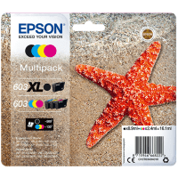 Epson 603XL BK 603 CMY High Capacity Black and Colour Ink Cartridge 4 Pack Original