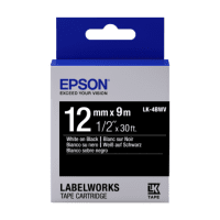 Epson LK 4BWV C53S654009 Original White on Black Labelling Tape 12mm x 9m Epson LK 4BWV C53S654009 Original White on Black Labelling Tape 12mm x 9m