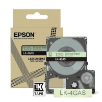 Epson LK 4GAS C53S672105 Original Grey on Green Label Tape Cartridge 12mm x 8m Epson LK 4GAS C53S672105 Original Grey on Green Label Tape Cartridge 12mm x 8m