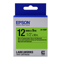 Epson LK 4GBF C53S654018 Original Black on Fluorescent Green Label Tape 12mm x 9m Epson LK 4GBF C53S654018 Original Black on Fluorescent Green Label Tape 12mm x 9m