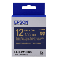 Epson LK 4HKK C53S654002 Original Gold on Navy Blue Satin Label Tape 12mm x 5m