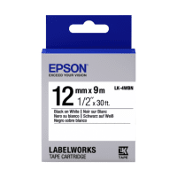 Epson LK 4WBN C53S654021 Original Black on White Labelling Tape 12mm x 9m Epson LK 4WBN C53S654021 Original Black on White Labelling Tape 12mm x 9m