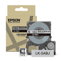 Epson LK 5ABJ C53S672087 Original Black on Matte Grey Label Tape Cartridge 18mm x 8m Epson LK 5ABJ C53S672087 Original Black on Matte Grey Label Tape Cartridge 18mm x 8m