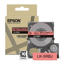Epson LK 5RBJ C53S672072 Original Black on Matte Red Label Tape Cartridge 18mm x 8m