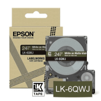 Epson LK 6QWJ C53S672090 Original White on Matte Khaki Label Tape Cartridge 24mm x 8m Epson LK 6QWJ C53S672090 Original White on Matte Khaki Label Tape Cartridge 24mm x 8m