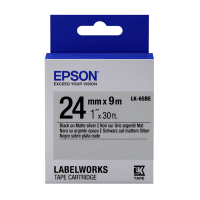 Epson LK 6SBE C53S656009 Original Black on Matte Silver Label Tape 24mm x 9m Epson LK 6SBE C53S656009 Original Black on Matte Silver Label Tape 24mm x 9m
