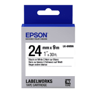 Epson LK 6WBN C53S656006 Original Black on White Label Tape 24mm x 9m