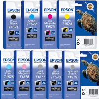 Epson T157 PBK C M Y LC LM LBK MBK LLBK Original Black Colour Ink Cartridge 9 Pack Epson T157 PBK C M Y LC LM LBK MBK LLBK Original Black Colour Ink Cartridge 9 Pack