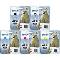 Epson T2601 T2611 2 3 4 26 Black Colour Ink Cartridge 5 Pack Original Epson T2601 T2611 2 3 4 26 Black Colour Ink Cartridge 5 Pack Original