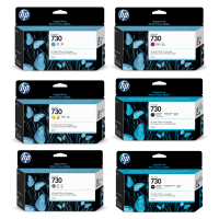 HP 730 Black and Colour Ink Cartridge 6 Pack Original HP 730 Black and Colour Ink Cartridge 6 Pack Original