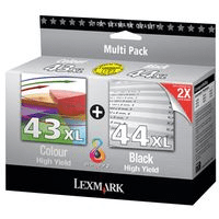 Lexmark 80D2966 43XL 44XL Original Black and Colour Pack Lexmark 80D2966 43XL 44XL Original Black and Colour Pack
